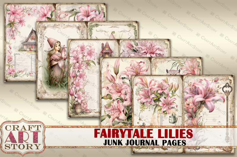 fairytale-lilies-1-fantasy-junk-journal-pages