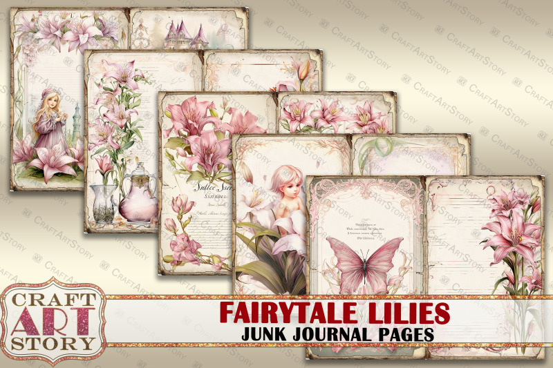 fairytale-lilies-1-fantasy-junk-journal-pages