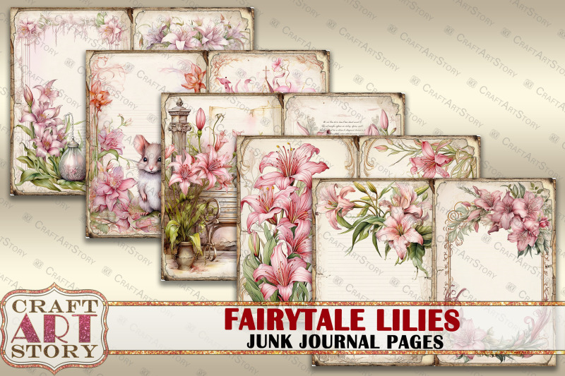 fairytale-lilies-1-fantasy-junk-journal-pages