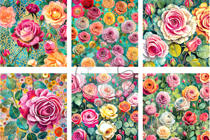 watercolor-roses-set-2-digital-pattern-papers