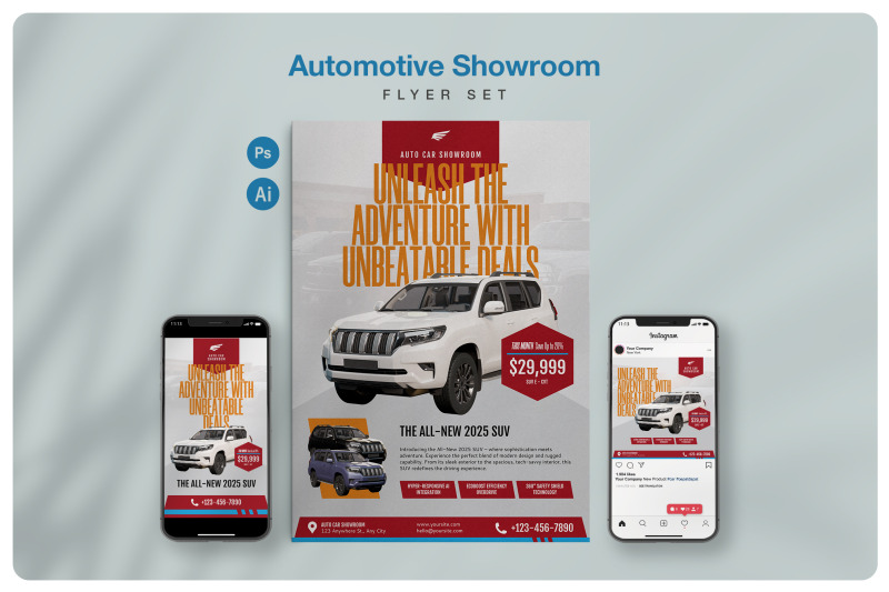 automotive-showroom-flyer-set