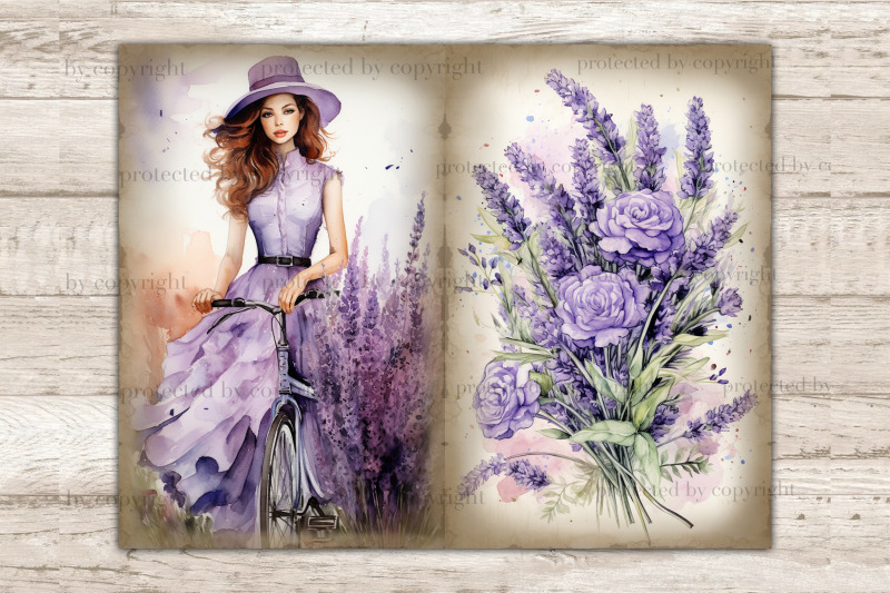 lavender-junk-journal-kit-victorian-ephemera