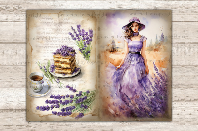 lavender-junk-journal-kit-victorian-ephemera