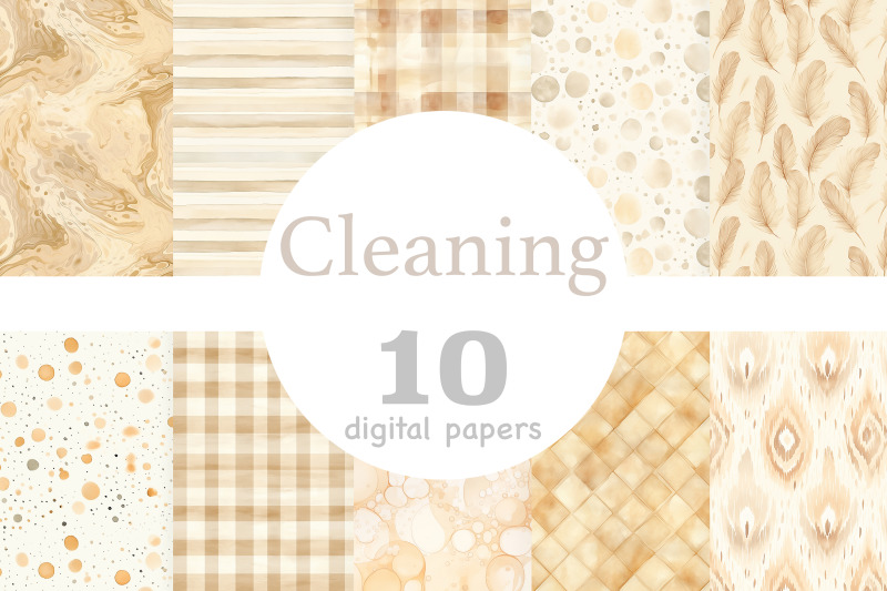 cleaning-digital-paper-spring-pattern-bundle