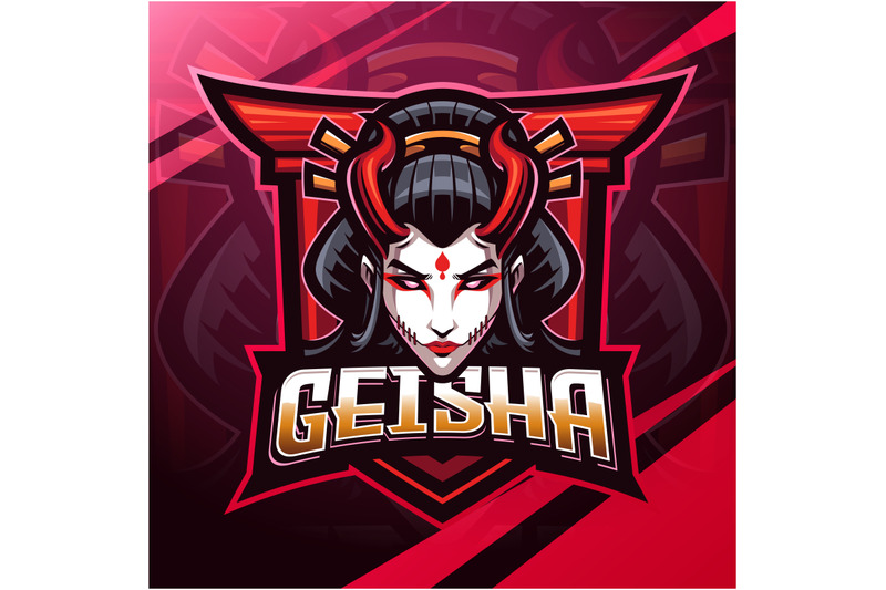 geisha-head-mascot-logo-design