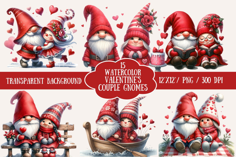 watercolor-whimsical-gnome-couple