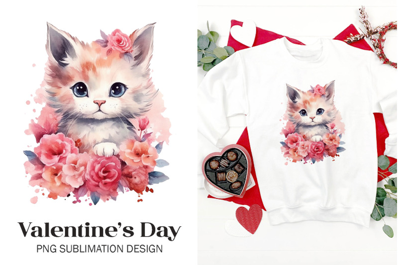 watercolor-cute-cat-valentine-sublimation-png