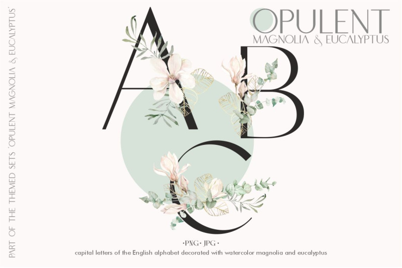 opulent-magnolia-amp-eucalyptus-letter-design