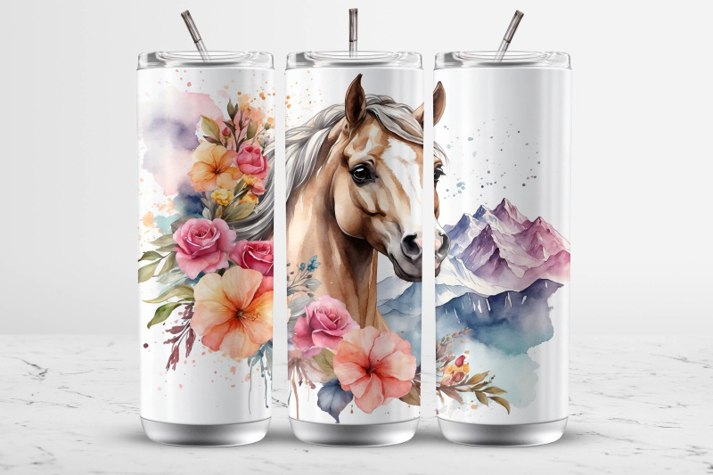 horse-design-watercolor-tumbler-wrap