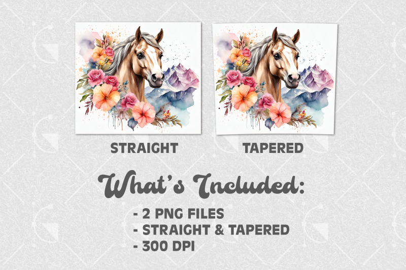 horse-design-watercolor-tumbler-wrap