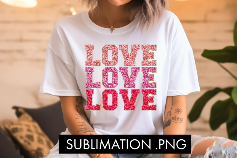 glitter-love-chenille-valentine-png-sublimation