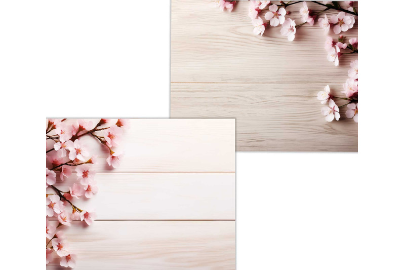 pink-sakura-blooming-branch-background-flatlay-mockup