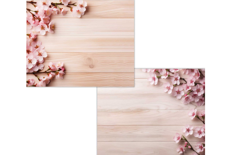 pink-sakura-blooming-branch-background-flatlay-mockup