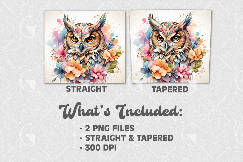 owl-watercolor-20-oz-tumbler-wrap