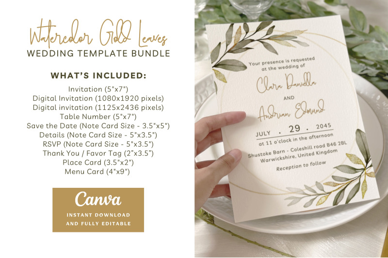 watercolor-gold-leaf-wedding-invitation-set-canva-template