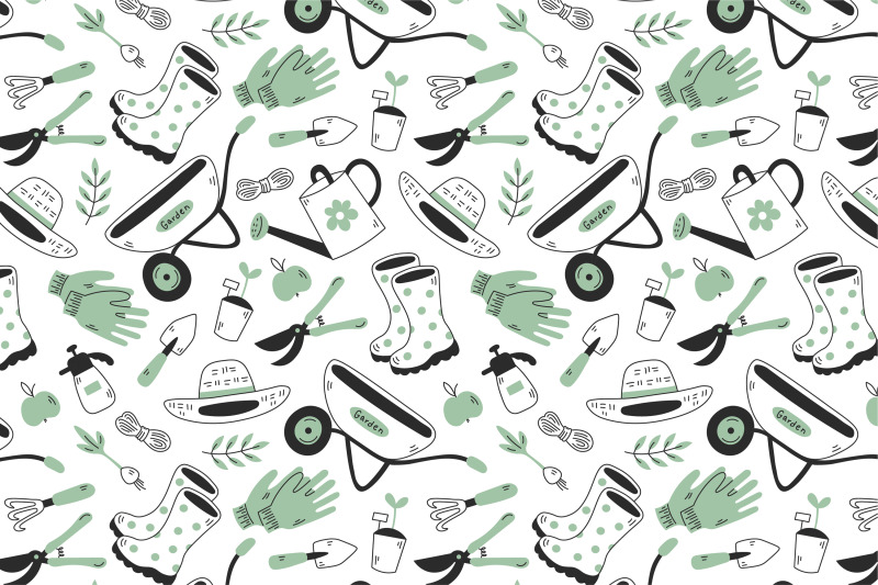 gardening-doodle-seamless-pattern