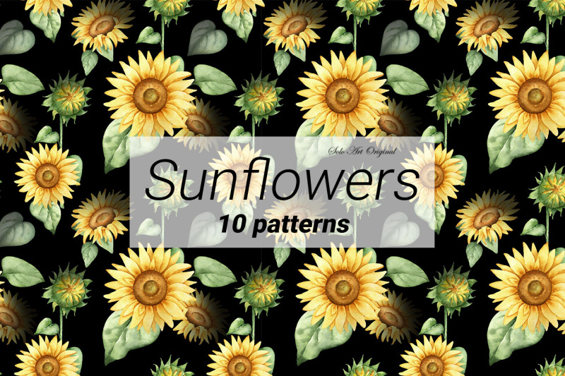 sunflowers-seamless-patterns-floral-background