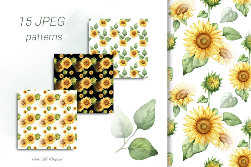 sunflowers-seamless-patterns-floral-background
