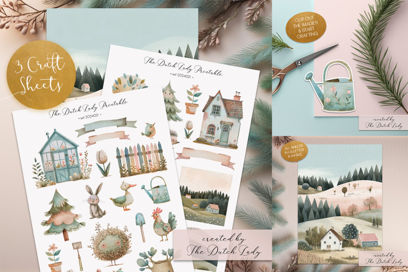 printable-craft-sheets-nordic-spring-garden-theme