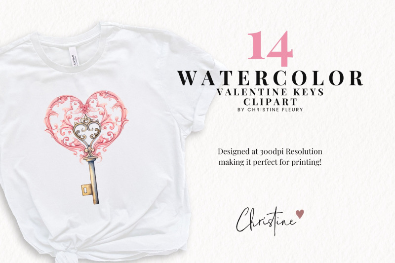 watercolor-valentine-keys-clipart