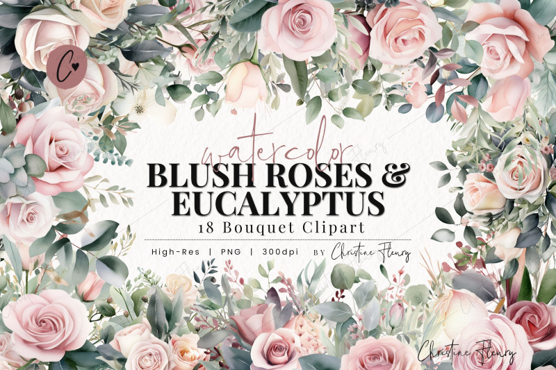 blush-rose-amp-eucalyptus-bouquet-clipart