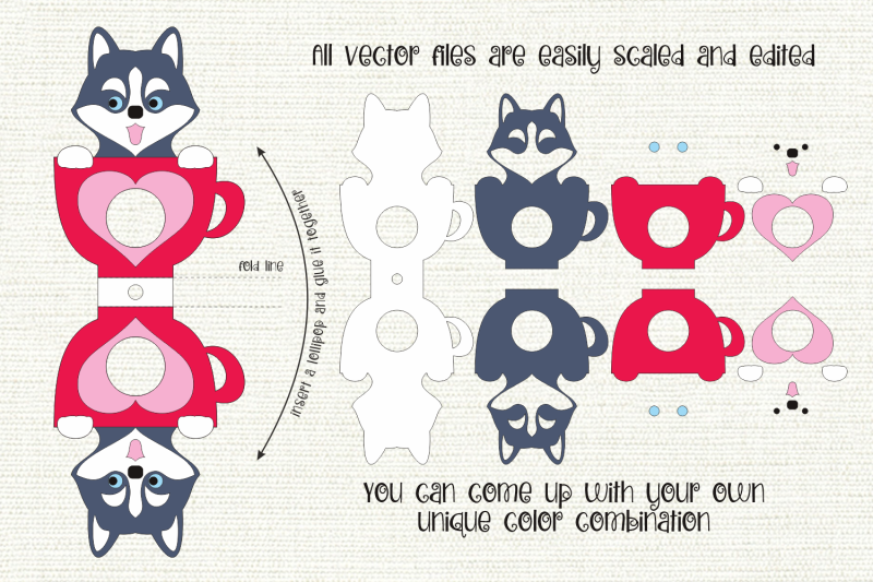 husky-dog-lollipop-holder-valentine-paper-craft-template