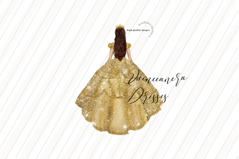 elegant-gold-princess-dresses-clipart