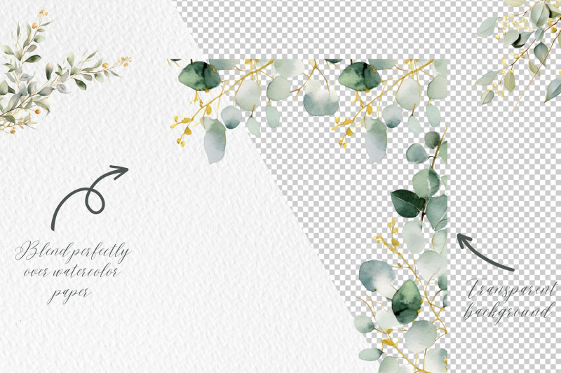 eucalyptus-and-gold-watercolor-borders