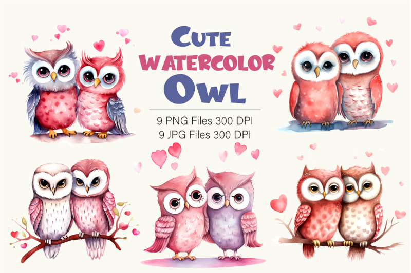 cute-owls-for-valentines-day-watercolor