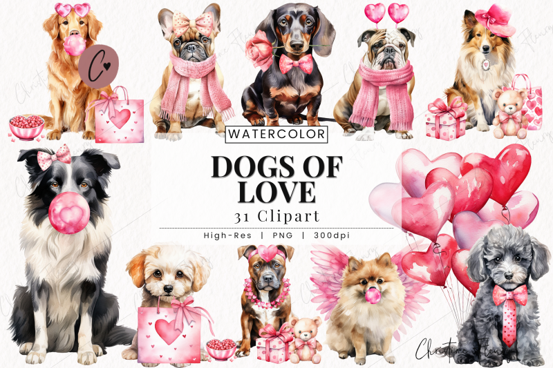 valentine-dogs-of-love-clipart