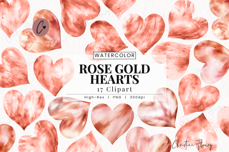 watercolor-rose-gold-hearts-clipart