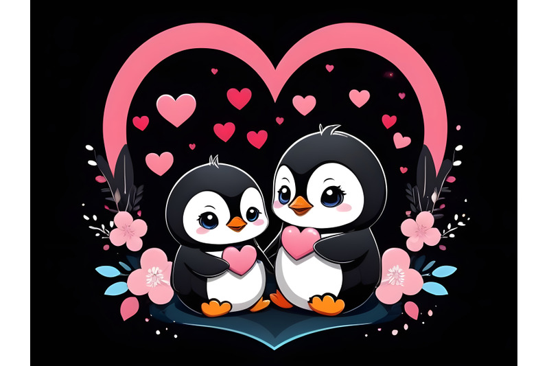 a-baby-sweet-couple-baby-penguin