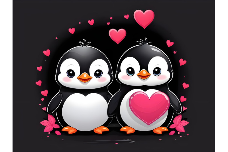 a-baby-sweet-couple-baby-penguin