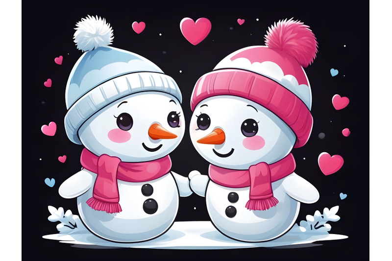 couple-snowman