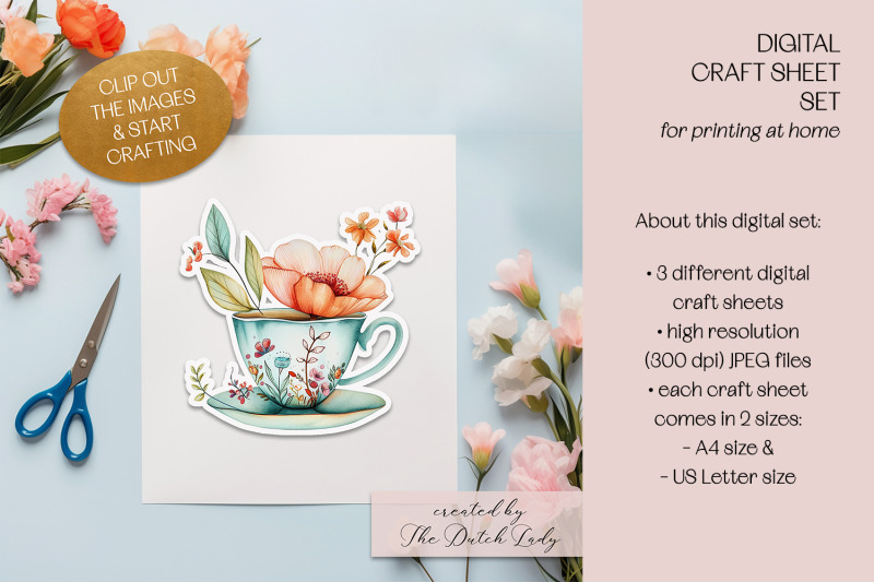 printable-craft-sheets-botanical-tea-theme