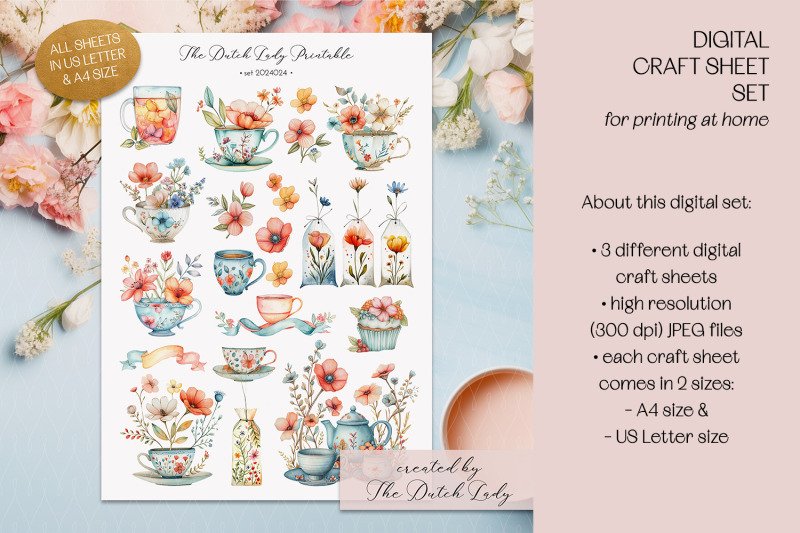 printable-craft-sheets-botanical-tea-theme