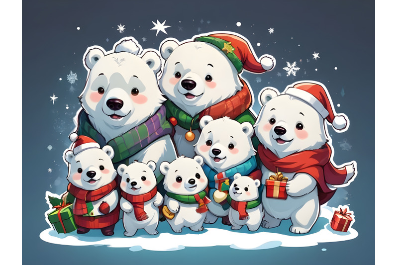 big-polar-bear-family-at-christmas