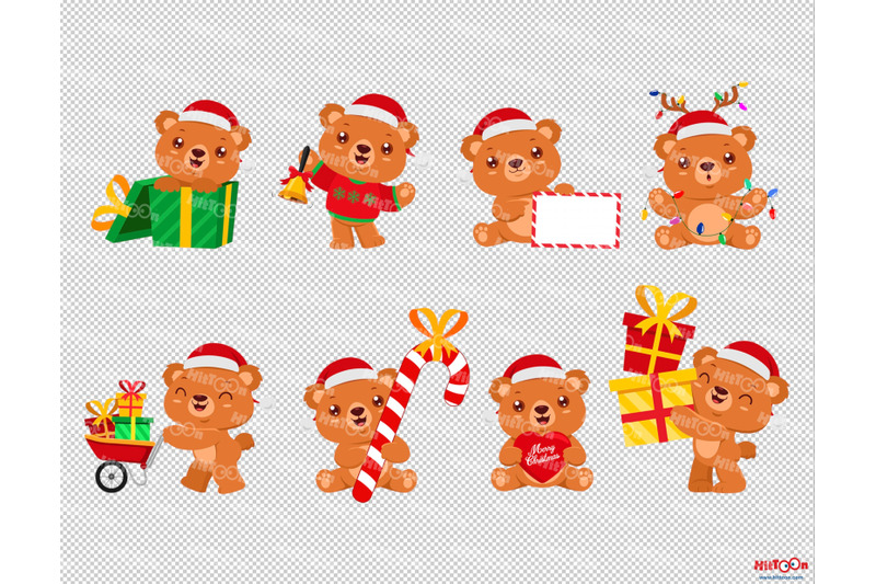 cute-christmas-teddy-bear-clipart-set