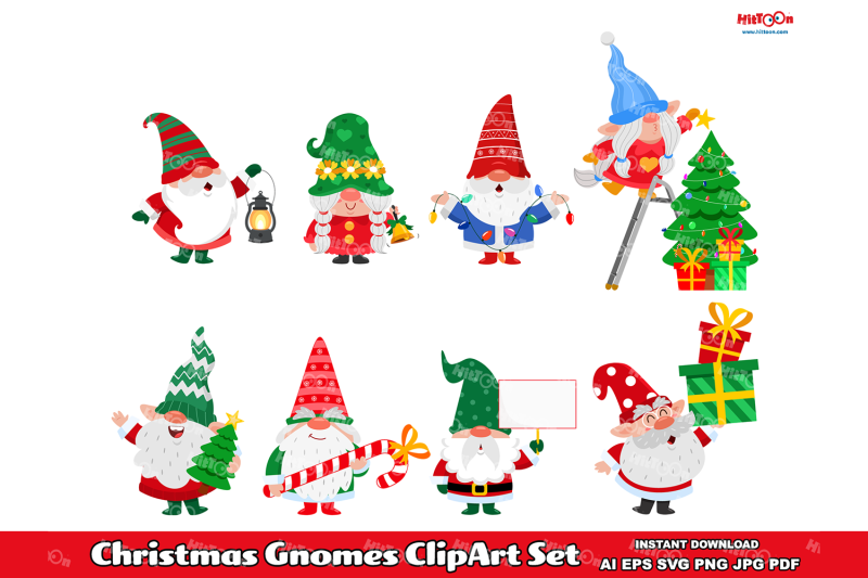 christmas-gnomes-cartoon-clipart-set