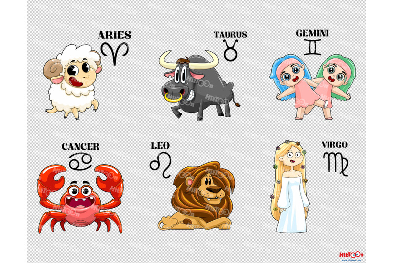 cartoon-zodiac-cartoon-clipart-set-1