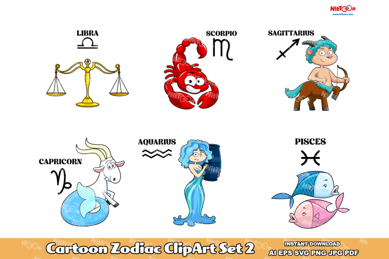 cartoon-zodiac-cartoon-clipart-set-2