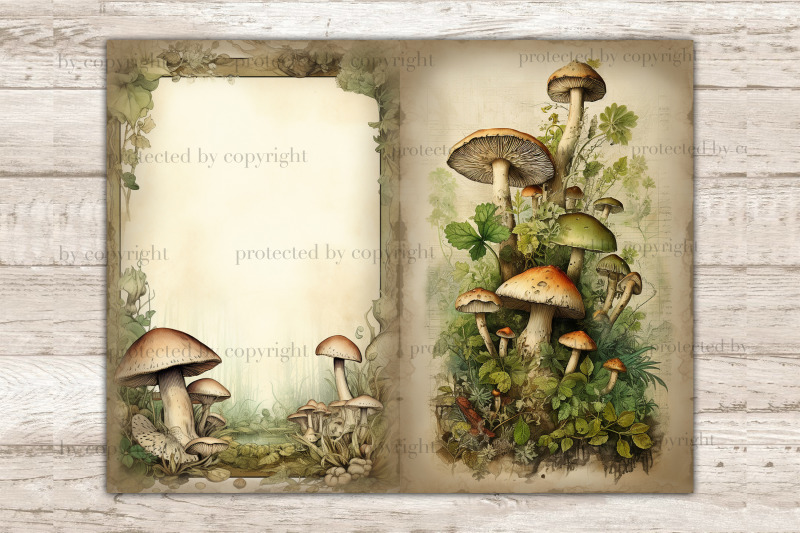 mushrooms-junk-journal-pages-vintage-ephemera