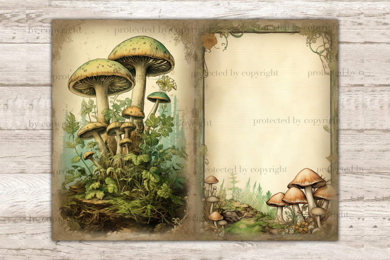 mushrooms-junk-journal-pages-vintage-ephemera