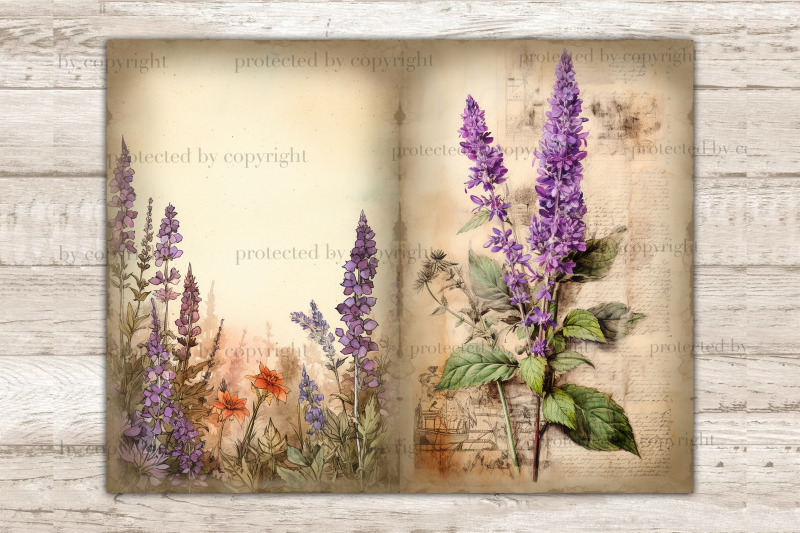 patchouli-junk-journal-pages-flowers-collage-sheet