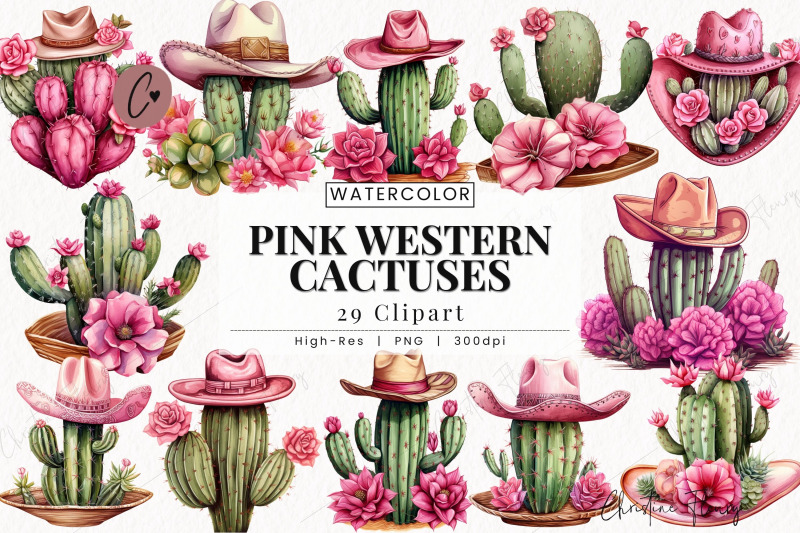 watercolor-pink-western-cactuses-clipart