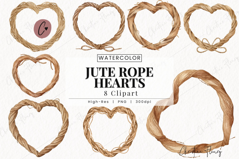 watercolor-jute-rope-hearts-clipart