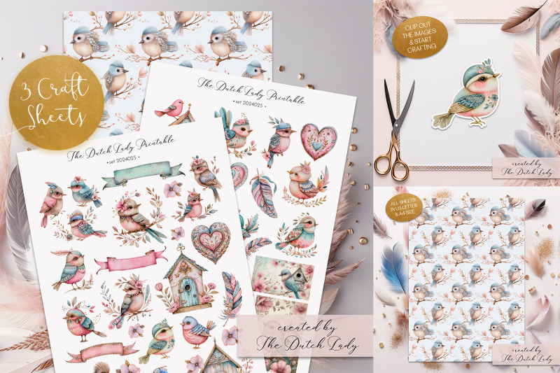 printable-craft-sheets-bohemian-birds-theme
