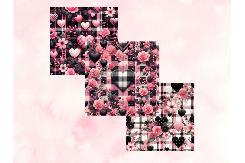 pink-amp-black-plaid-valentine-039-s-day-digital-patterns