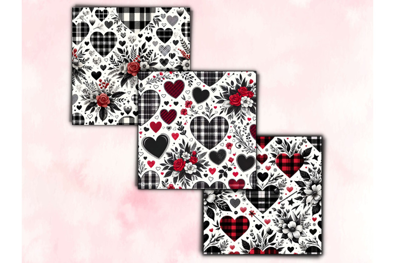 white-amp-black-plaid-valentine-039-s-day-digital-patterns