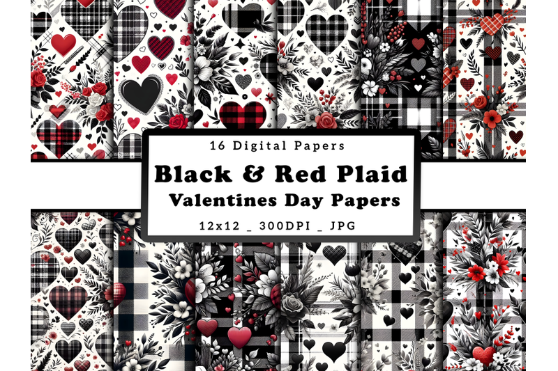 white-amp-black-plaid-valentine-039-s-day-digital-patterns